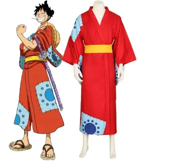 Anime Cosplay Luffy - Anime Luffy Cosplay Kostuum, Wano Country
