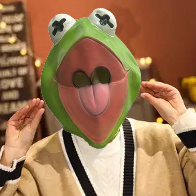 Anime Cosplay Meme - De Kermit Kikker Meme Hoofdmasker, Halloween