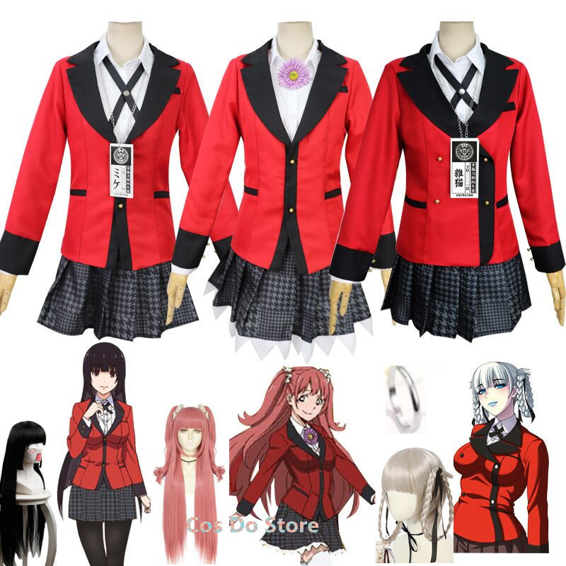 Anime Cosplay Yumeko - Anime Kakegurui Yumeko Kostuums Kirari Momobami