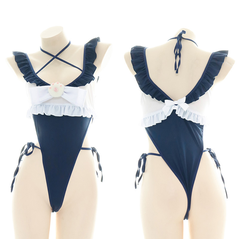 Anime Cosplay Bikini - Leuke gegolfde rand eendelig badpak vrouwen
