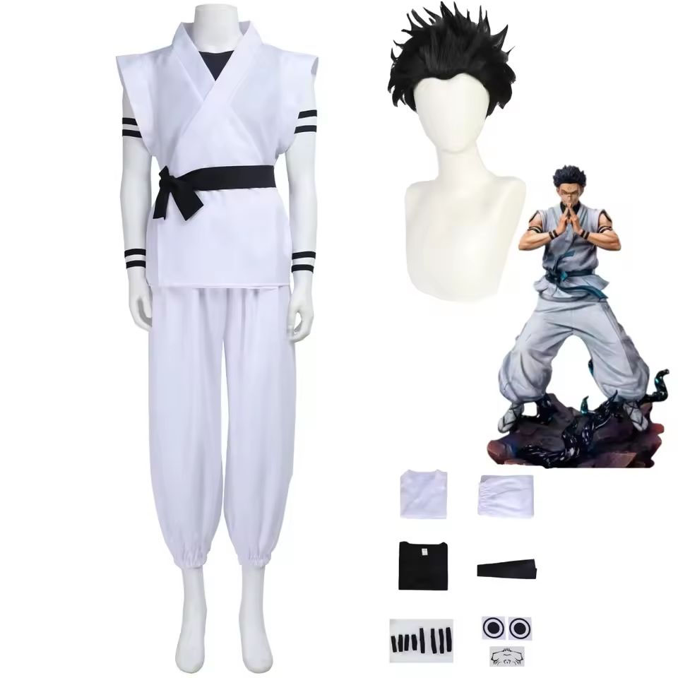 Anime Cosplay 2026 - Ryomen Sukuna Kostuum Wit Kung Fu