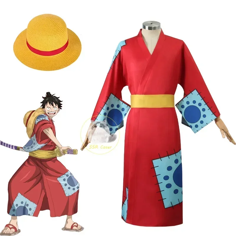 Anime Cosplay Luffy - Anime Luffy Cosplay Kostuum, Wano Country